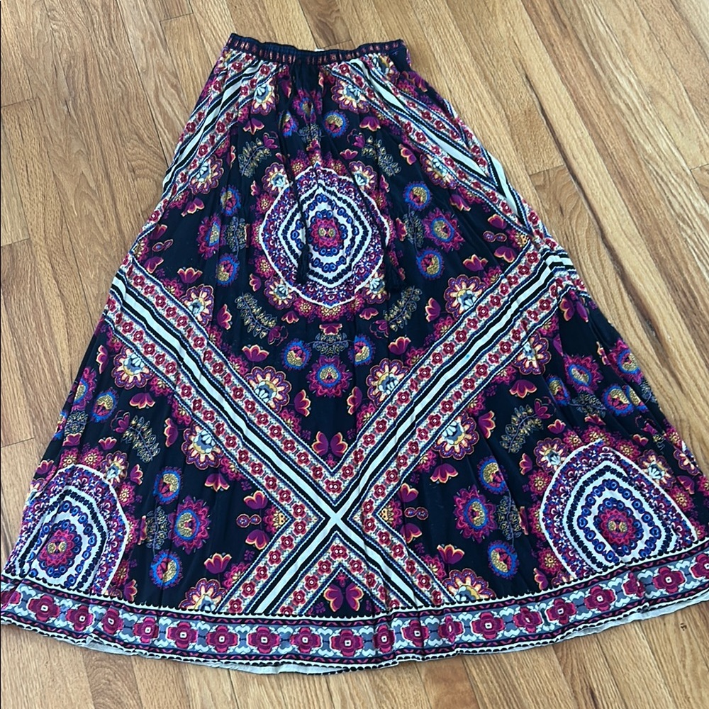 Bohemian Flying Tomato Floral Maxi Skirt - Multicolor
